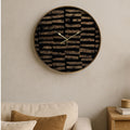 Orsina Celina Modern Wall Clock – Black and Gold Glass Timepiece