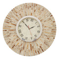 Orsina Palu Natural Shell Wall Clock – Coastal Mosaic Roman Numeral Dial