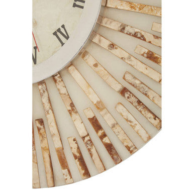 Orsina Palu Natural Shell Wall Clock – Coastal Mosaic Roman Numeral Dial