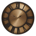 Orsina Mateo Large Wall Clock – Black and Antique Gold Metal