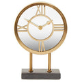 Orsina Mateo Black Marble Base Clock – Polished Metal Mantel Clock