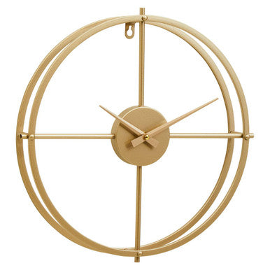 Orsina Kent Small Gold Wall Clock – Minimalist Metal Kitchen Decor