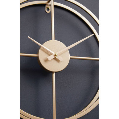 Orsina Kent Small Gold Wall Clock – Minimalist Metal Kitchen Decor