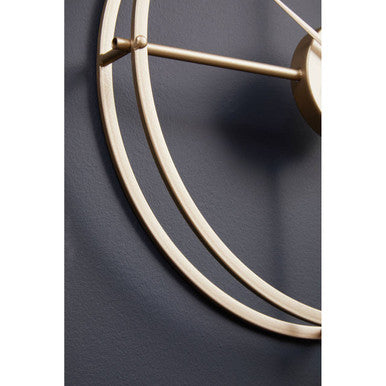 Orsina Kent Small Gold Wall Clock – Minimalist Metal Kitchen Decor