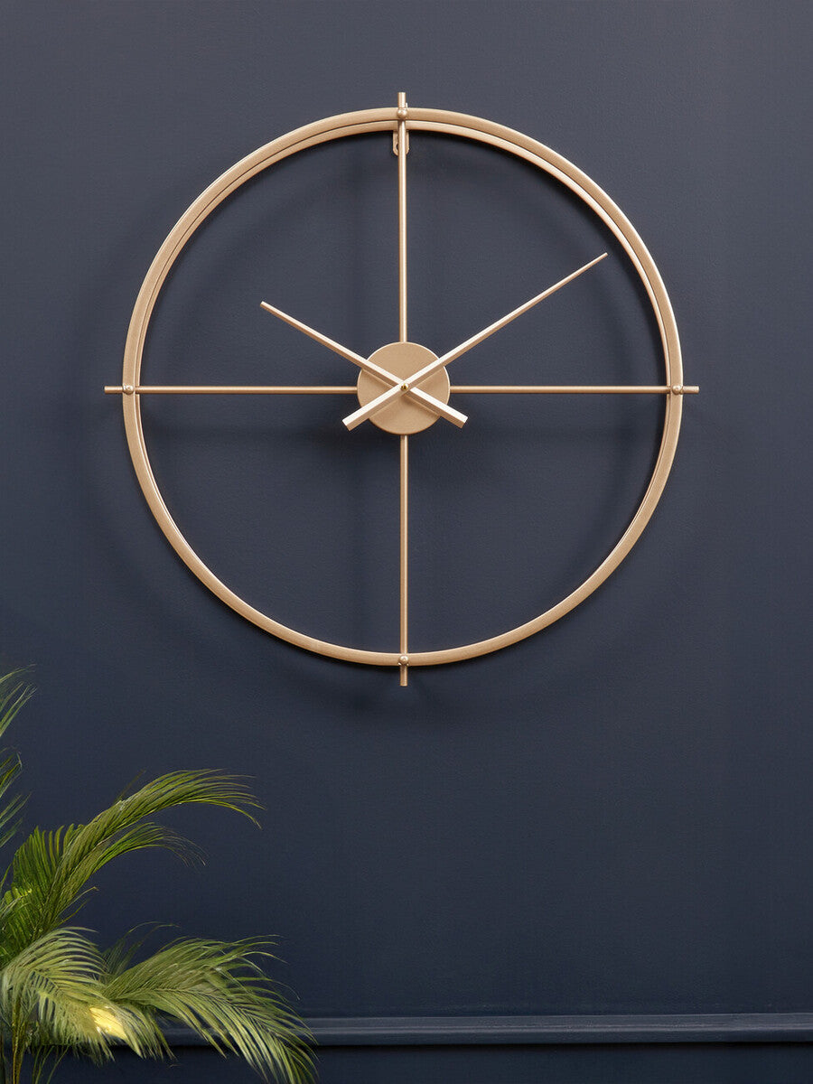 Orsina Kent Large Gold Wall Clock – Minimalist Metal Open Ring Design