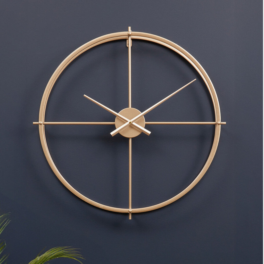 Orsina Kent Large Gold Wall Clock – Minimalist Metal Open Ring Design