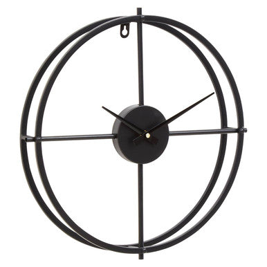 Orsina Kent Small Black Metal Wall Clock – Minimalist Modern Design