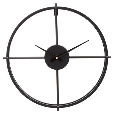 Orsina Kent Small Black Metal Wall Clock – Minimalist Modern Design