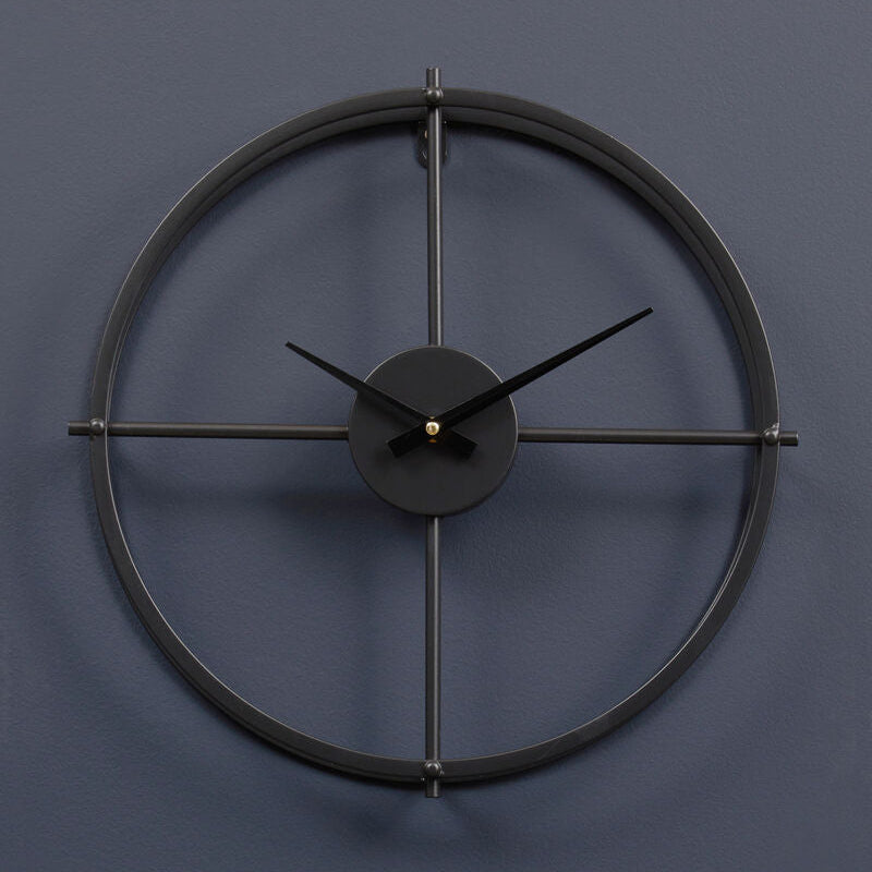 Orsina Kent Small Black Metal Wall Clock – Minimalist Modern Design