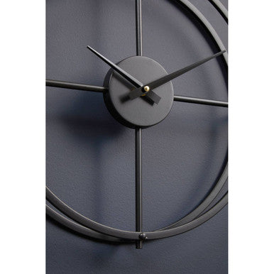 Orsina Kent Small Black Metal Wall Clock – Minimalist Modern Design