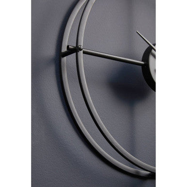 Orsina Kent Small Black Metal Wall Clock – Minimalist Modern Design