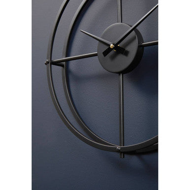 Orsina Kent Small Black Metal Wall Clock – Minimalist Modern Design
