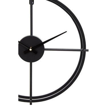 Orsina Kent Small Black Metal Wall Clock – Minimalist Modern Design