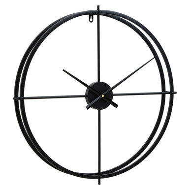 Orsina Kent Large Black Metal Wall Clock – Modern Minimalist Design