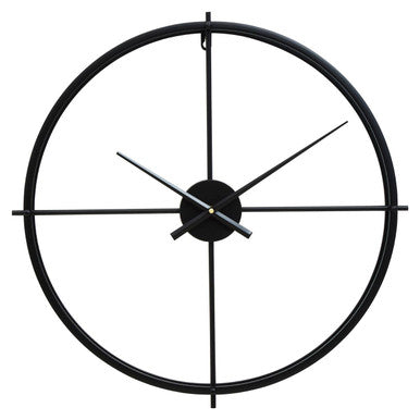 Orsina Kent Large Black Metal Wall Clock – Modern Minimalist Design