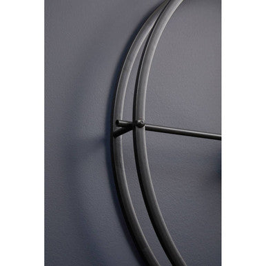 Orsina Kent Large Black Metal Wall Clock – Modern Minimalist Design