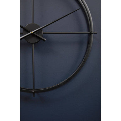 Orsina Kent Large Black Metal Wall Clock – Modern Minimalist Design