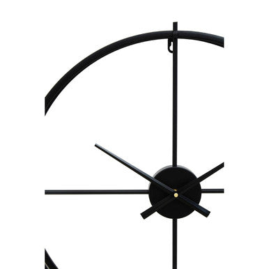 Orsina Kent Large Black Metal Wall Clock – Modern Minimalist Design