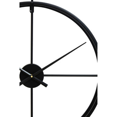 Orsina Kent Large Black Metal Wall Clock – Modern Minimalist Design