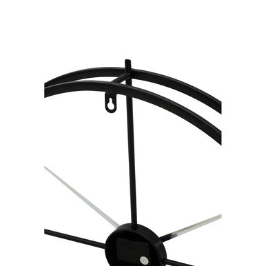 Orsina Kent Large Black Metal Wall Clock – Modern Minimalist Design