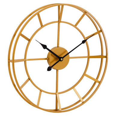Orsina Kent Small Gold Metal Wall Clock – Silent Minimalist Design