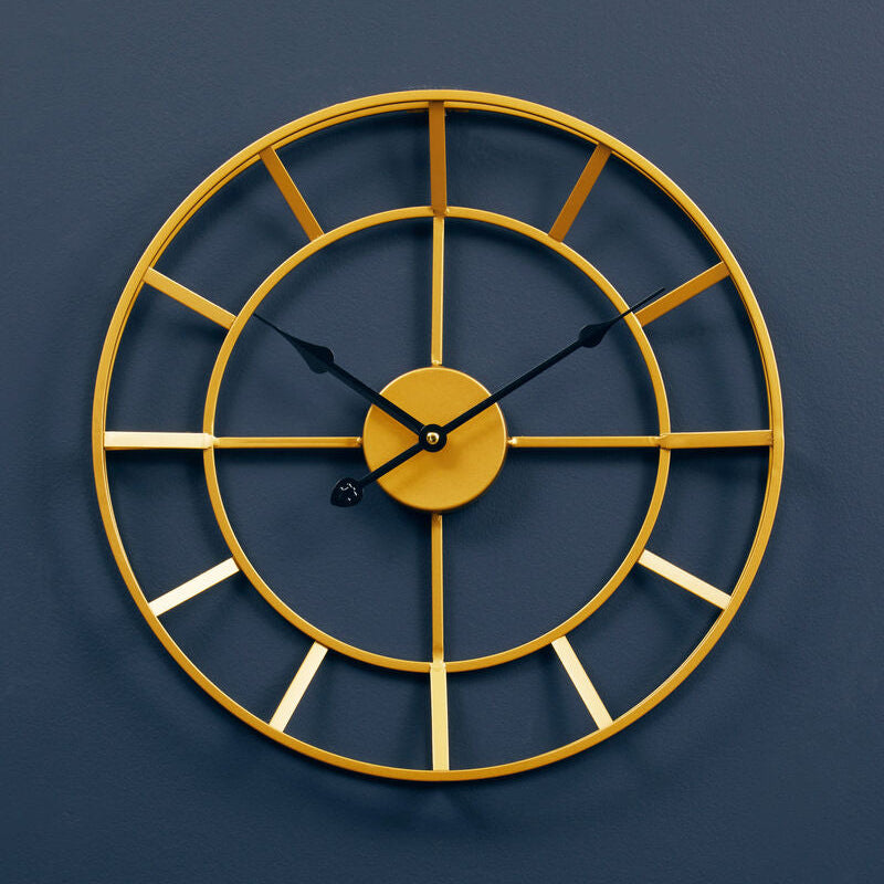 Orsina Kent Small Gold Metal Wall Clock – Silent Minimalist Design