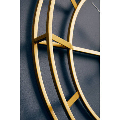 Orsina Kent Small Gold Metal Wall Clock – Silent Minimalist Design
