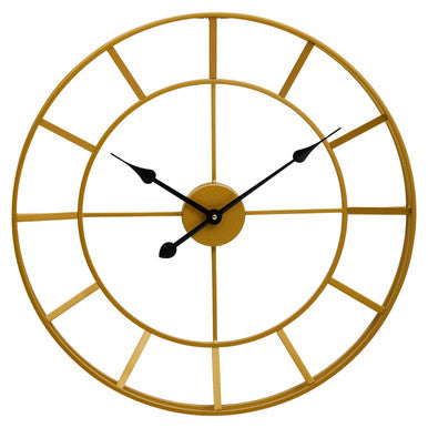 Orsina Kent Large Gold Metal Wall Clock – Modern 60cm Open Frame