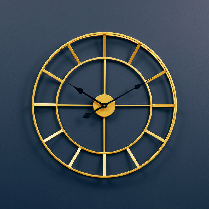 Orsina Kent Large Gold Metal Wall Clock – Modern 60cm Open Frame