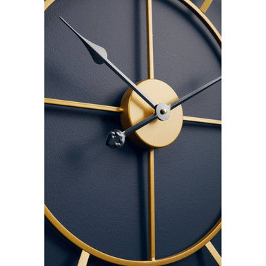 Orsina Kent Large Gold Metal Wall Clock – Modern 60cm Open Frame