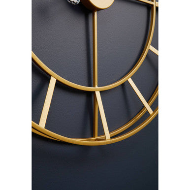 Orsina Kent Large Gold Metal Wall Clock – Modern 60cm Open Frame