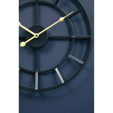 Orsina Kent Small Black Metal Wall Clock – Modern Industrial Design