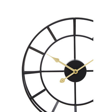 Orsina Kent Small Black Metal Wall Clock – Modern Industrial Design