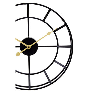 Orsina Kent Small Black Metal Wall Clock – Modern Industrial Design
