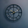 Orsina Kent Large Black Metal Wall Clock – Oversized Minimalist Art