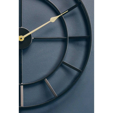 Orsina Kent Large Black Metal Wall Clock – Oversized Minimalist Art