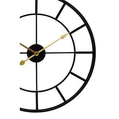 Orsina Kent Large Black Metal Wall Clock – Oversized Minimalist Art