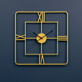 Orsina Kent Small Gold Square Wall Clock – Metal Roman Numeral Decor