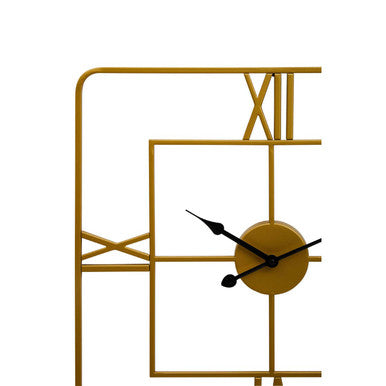 Orsina Kent Small Gold Square Wall Clock – Metal Roman Numeral Decor