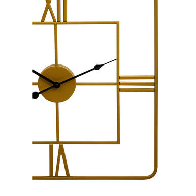 Orsina Kent Small Gold Square Wall Clock – Metal Roman Numeral Decor