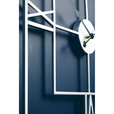 Orsina Kent Large Silver Square Wall Clock – Metal Roman Numeral Design
