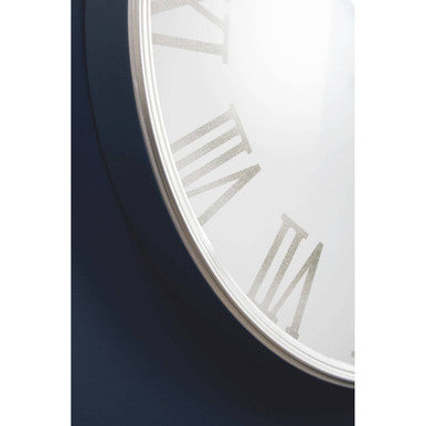 Orsina Kent Wall Clock – Modern White and Silver with Roman Numerals