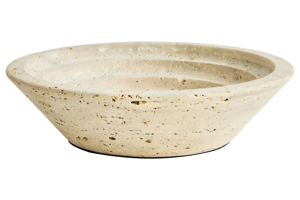 Orsina Tibor Travertine Bowl – Natural Stone Decorative Catch-All Dish