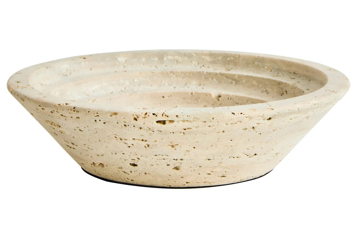 Orsina Tibor Travertine Bowl – Natural Stone Decorative Catch-All Dish