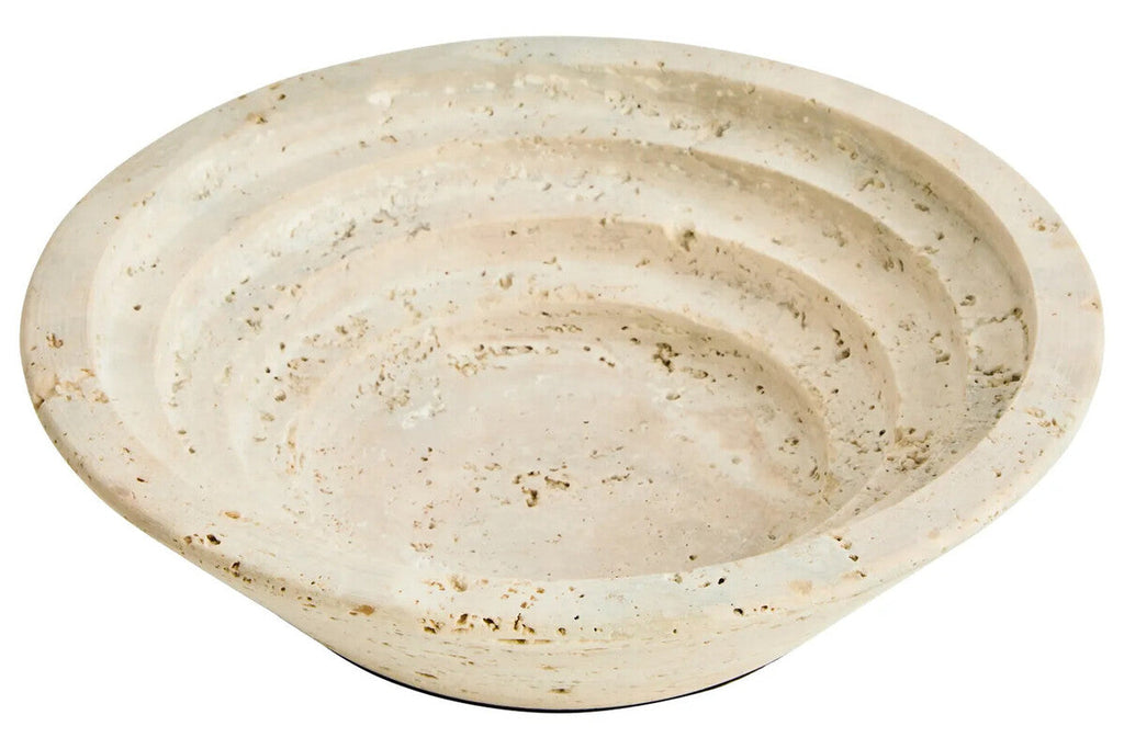 Orsina Tibor Travertine Bowl – Natural Stone Decorative Catch-All Dish