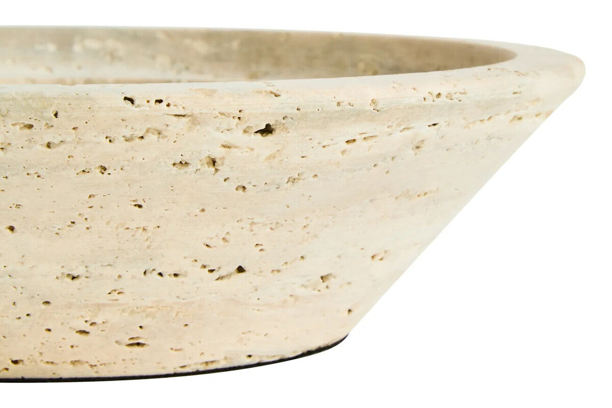 Orsina Tibor Travertine Bowl – Natural Stone Decorative Catch-All Dish