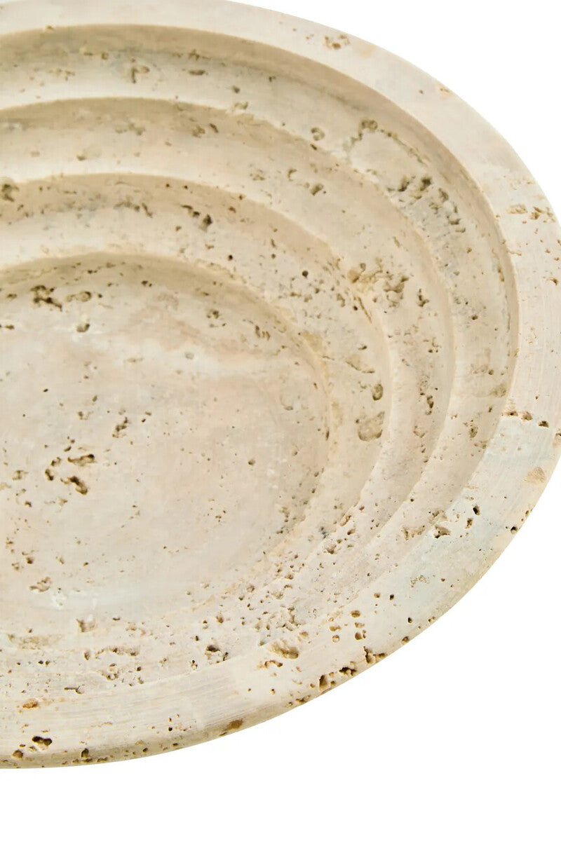 Orsina Tibor Travertine Bowl – Natural Stone Decorative Catch-All Dish