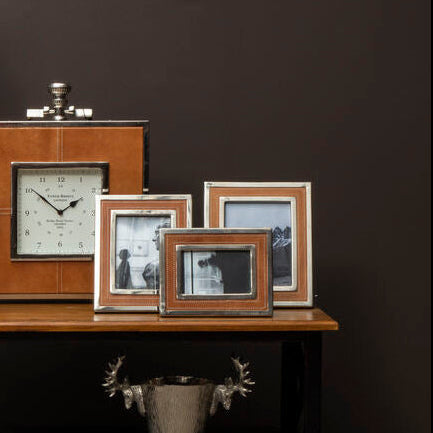 Orsina Churchill Tan Leather Photo Frame | 5x7 Picture Display