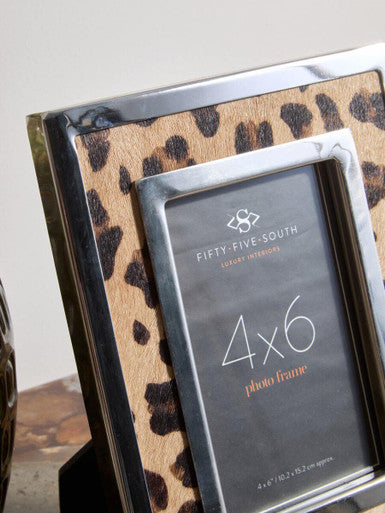 Orsina Kensington Townhouse Leopard Print Photo Frame – 4x6 Steel