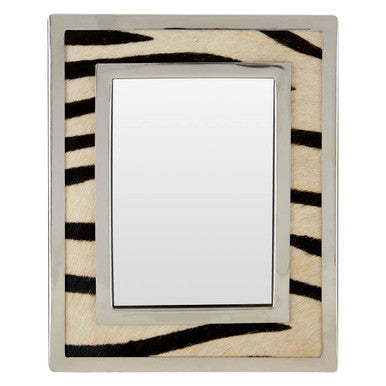 Orsina Zebra Design Photo Frame – 5x7 Black and White Steel Border